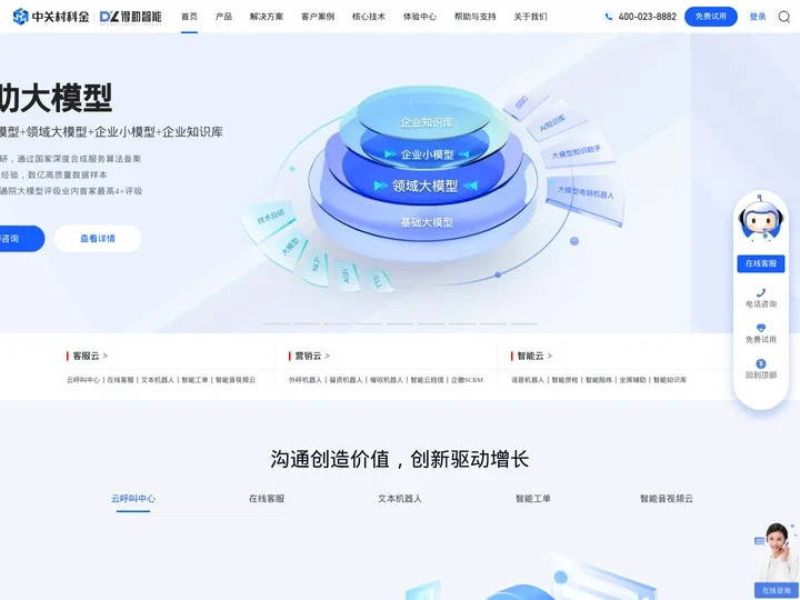 中关村科金得助智能官网-在线客服系统_智能在线客服_电话呼叫中心系统