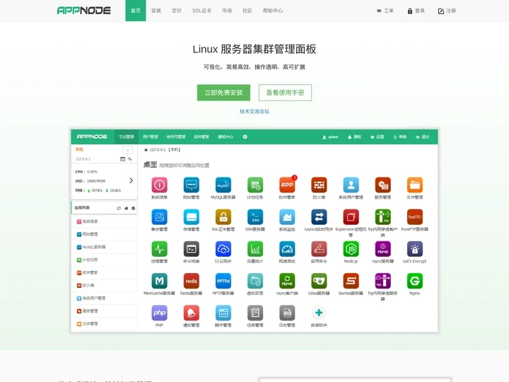 AppNode - Linux服务器集群管理面板