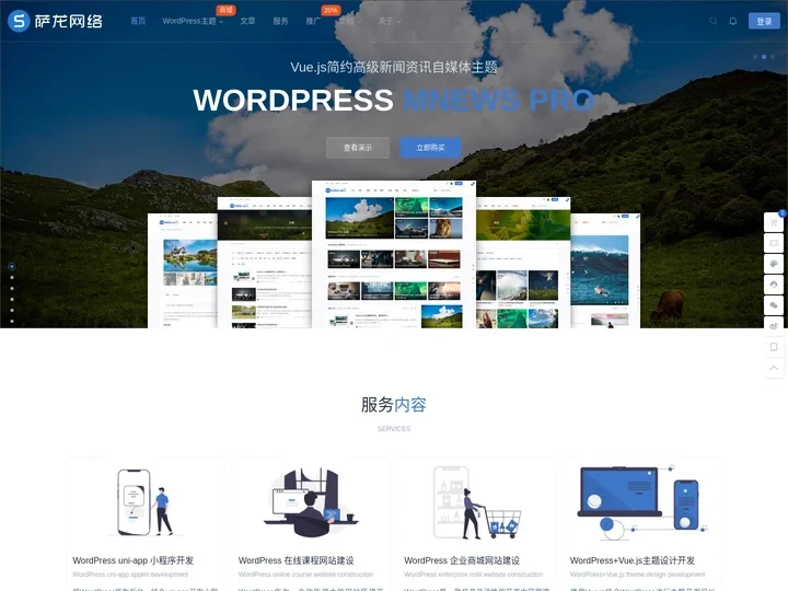 WordPress主题|WordPress 企业主题|WordPress 商城主题|高品质网站定制 - 萨龙网络