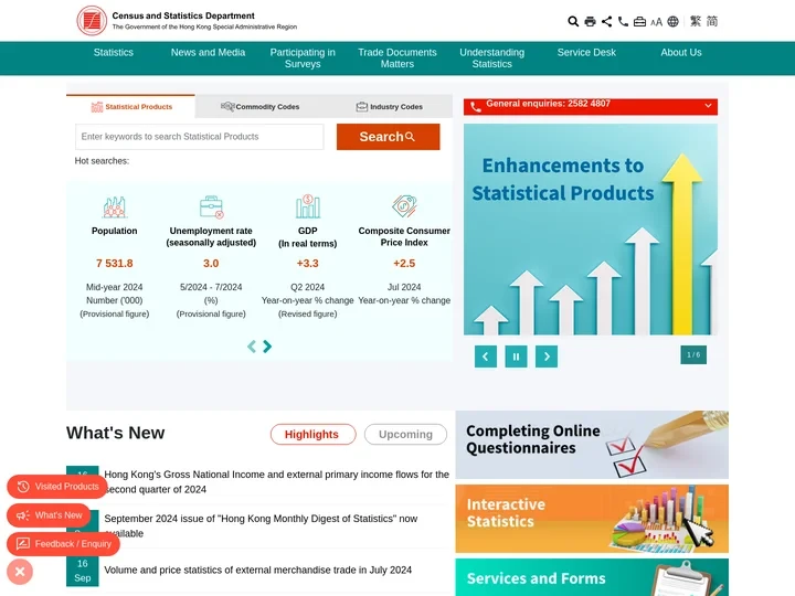 Census and Statistics Department