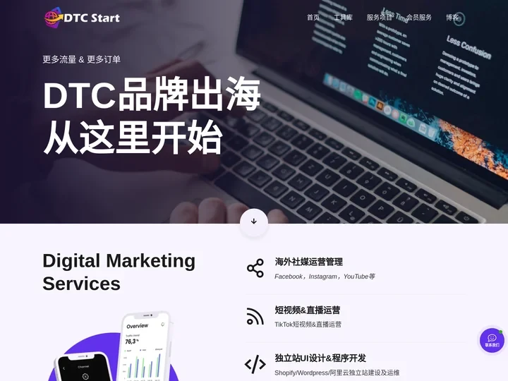 独立站建设,Tiktok代运营推广服务公司 - DTC Start