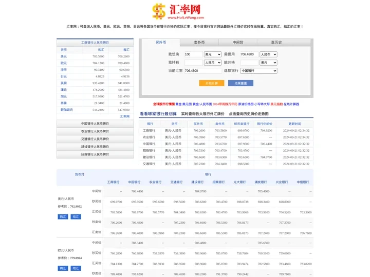 汇率网:今日最新实时汇率换算查询_8大银行外汇牌价