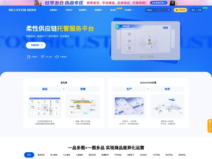 指纹科技HICUSTOM-柔性供应链托管服务平台｜指纹定制