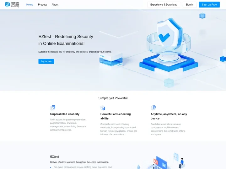 EZTest - A professional online exam system that everyone can