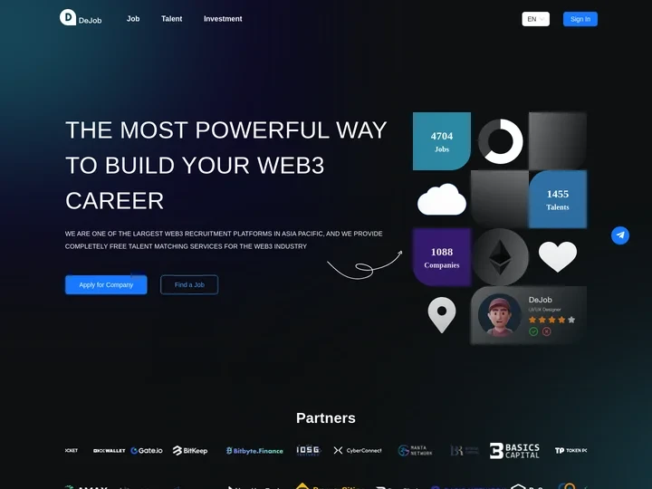 DeJob 专注于Web3、远程招聘