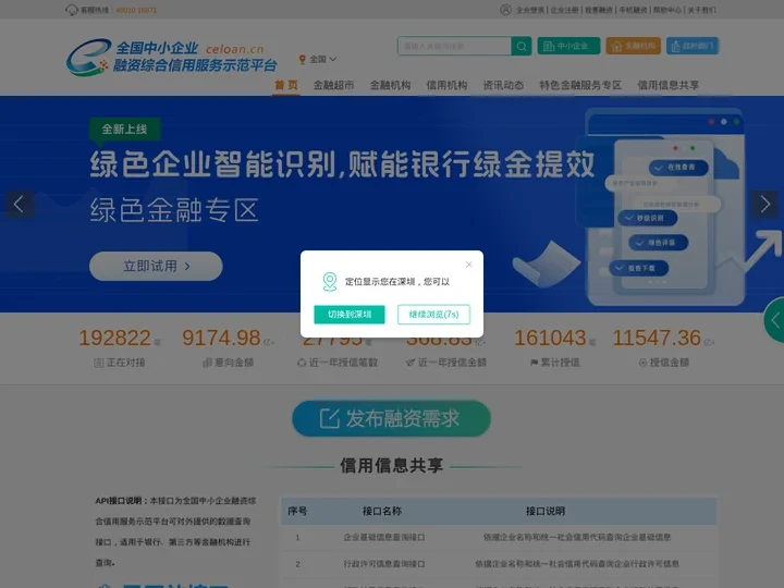 全国中小企业融资综合信用服务示范平台_公共采购信易贷