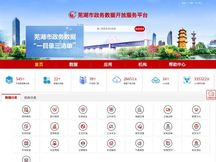 芜湖市数据开放服务平台