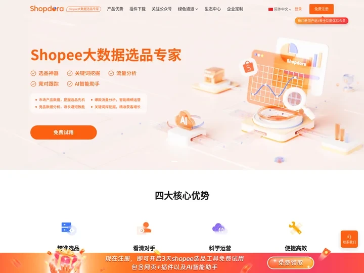 Shopdora虾多拉官网-Shopee大数据选品专家