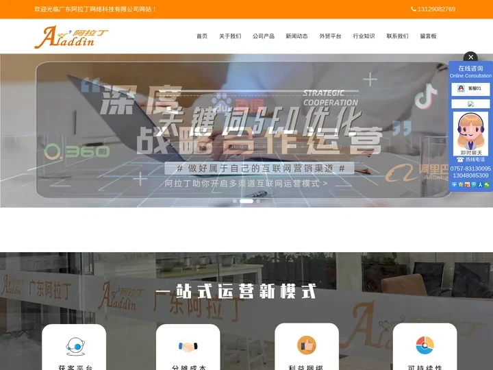 品牌型官网搭建|模板网站定制|SEO整站优化推广|营销型网站定制|SEO按天计费-广东阿拉丁