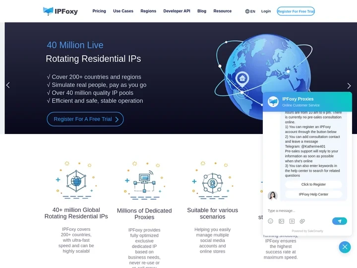 IPFoxy Official - Global Pure Static and rotating IP Proxies