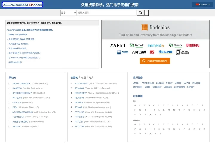 ALLDATASHEETCN.COM - 电子元件和半导体及其他半导体的数据表搜索网站。