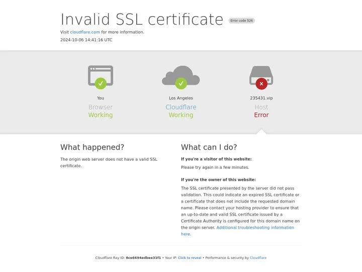 235431.vip | 526: Invalid SSL certificate