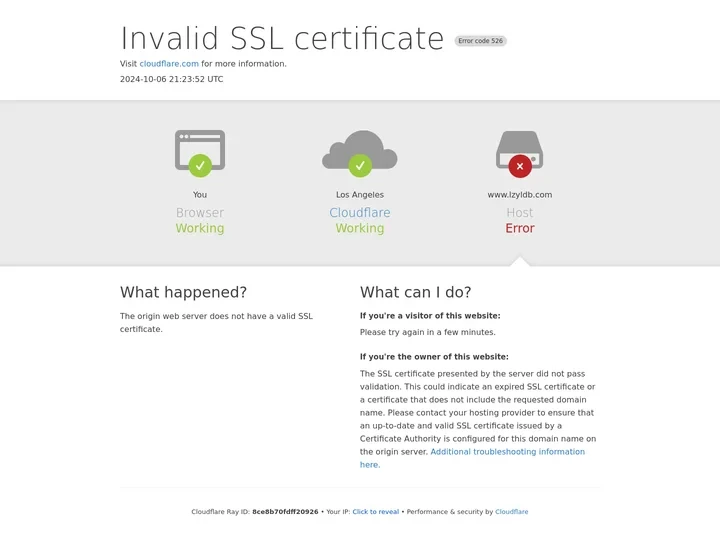 www.lzyldb.com | 526: Invalid SSL certificate