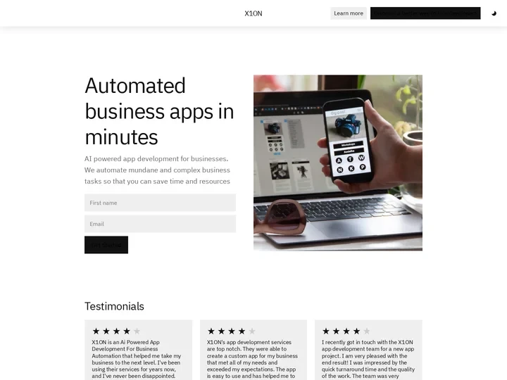 X1ON | AI Powered App Development for Business Automation |