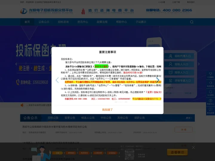 龙标电子招标投标交易平台