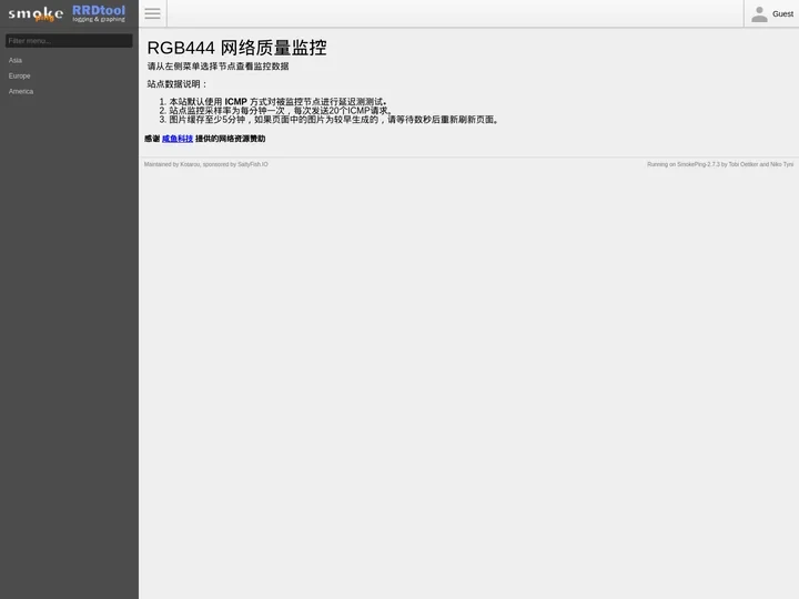 SmokePing Latency Page for RGB444 网络质量监控