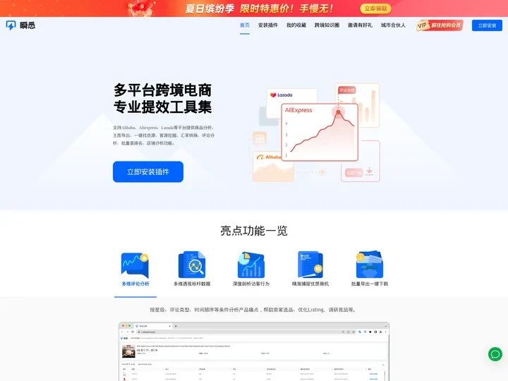 首页 | 瞬悉 - 多平台跨境电商专业提效工具集