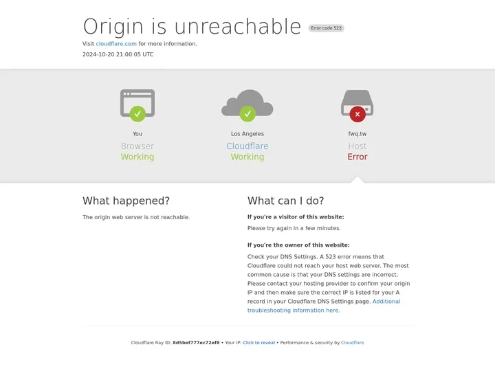 fwq.tw | 523: Origin is unreachable