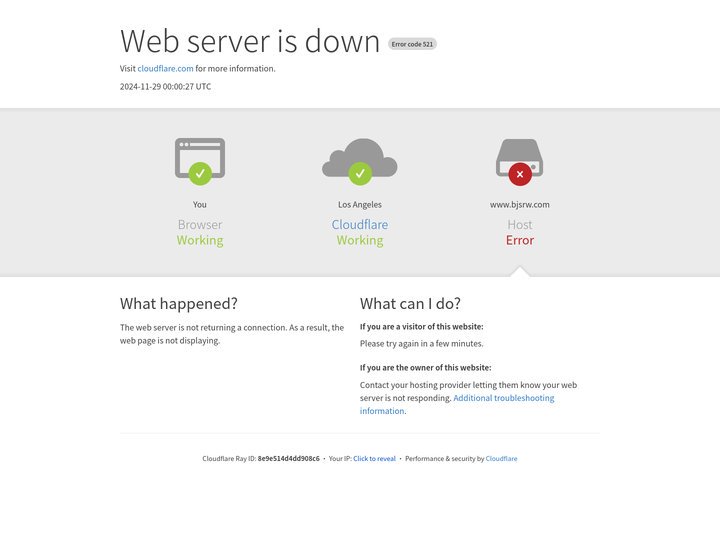 www.bjsrw.com | 521: Web server is down