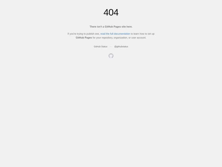 Site not found · GitHub Pages
