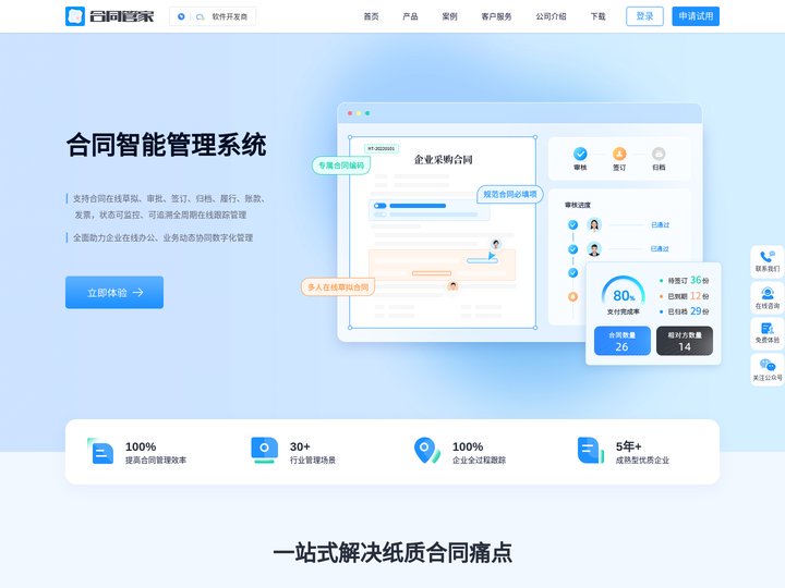 合同管家-提高企业协同效率的合同全生命周期管理软件