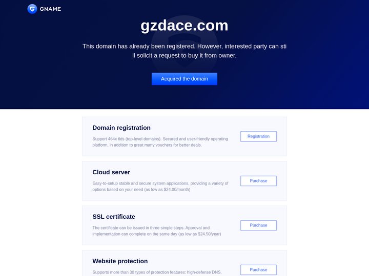 gzdace.com this domain has already been registered. However,