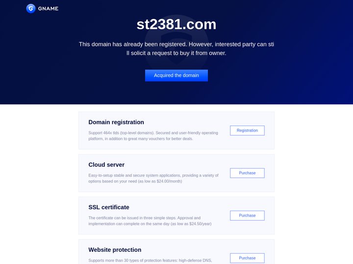 st2381.com this domain has already been registered. However,