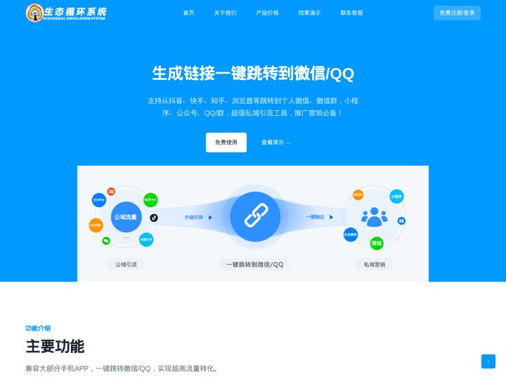 外链系统-生成链接一键跳转到微信/QQ