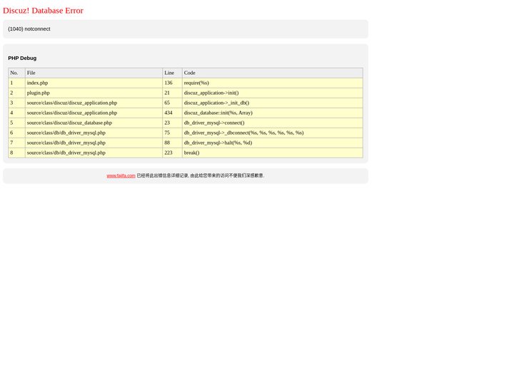 www.fajifa.com - Database Error