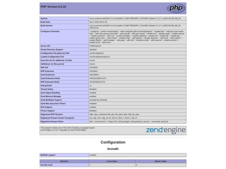 PHP 8.3.10 - phpinfo()