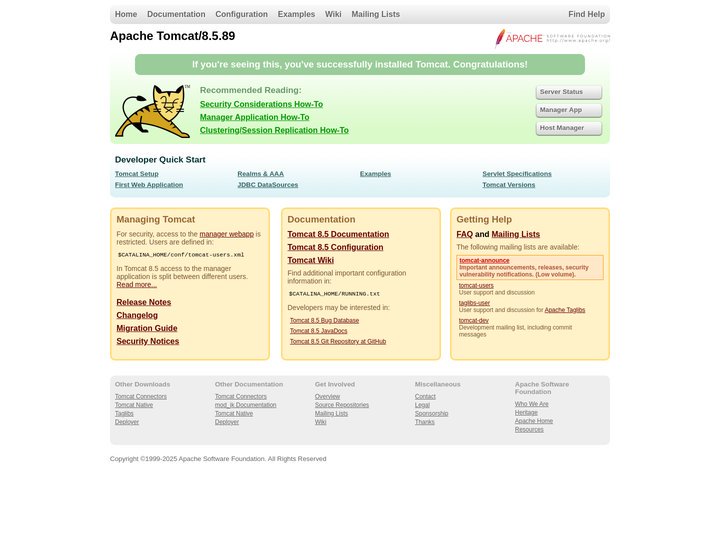 Apache Tomcat/8.5.89