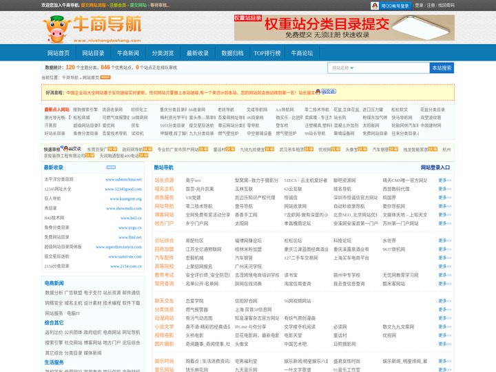 牛商导航分类目录-网站收录提交入口！