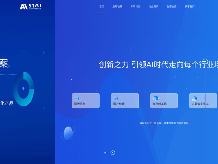51AI- AIGC一站式平台-聊天写作-图片处理-音视频工具-模型定制-51AI
