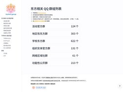 东方相关 QQ 群组列表