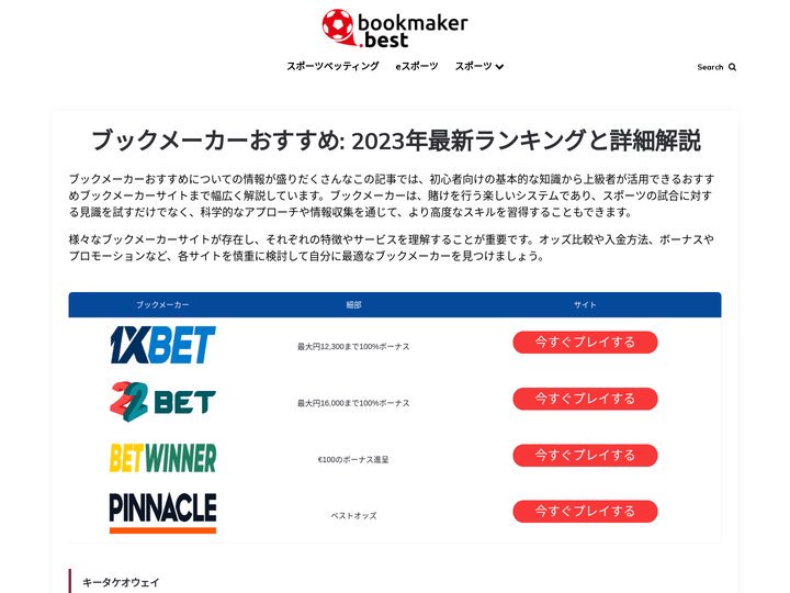 ブックメーカーおすすめ: 2023年最新ランキングと詳細解説 - Bookmaker