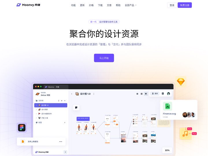 Moonvy 月维 | 在线管理并交付你的设计资源 | Moonvy 月维官网