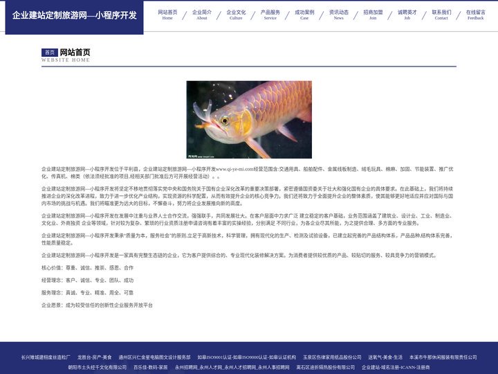 企业建站定制旅游网—小程序开发