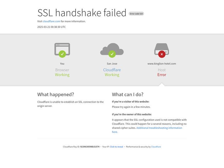 www.kinglion-hotel.com | 525: SSL handshake failed